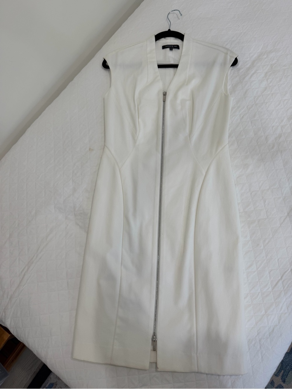 Lafayette 148 New York Ivory Zip-Front Sheath Dress